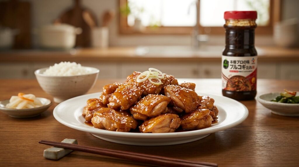 プルコギのタレで作った鶏肉の照り焼き風おかず
