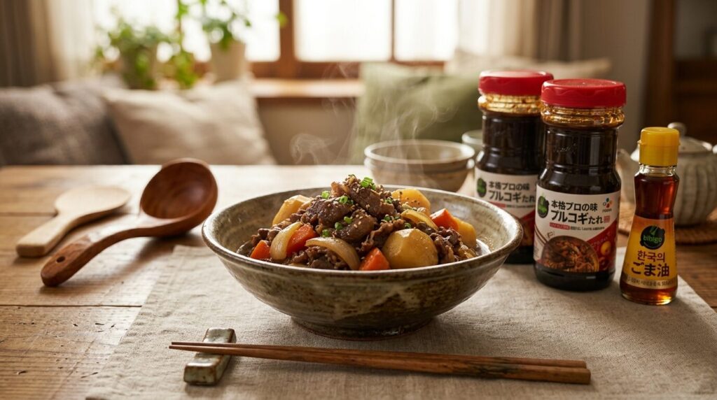プルコギのタレで作った韓国風肉じゃが