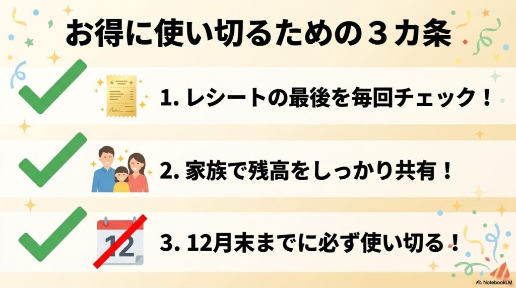 コストコポイントを無駄なく使い切るための3つの重要なチェックポイント。