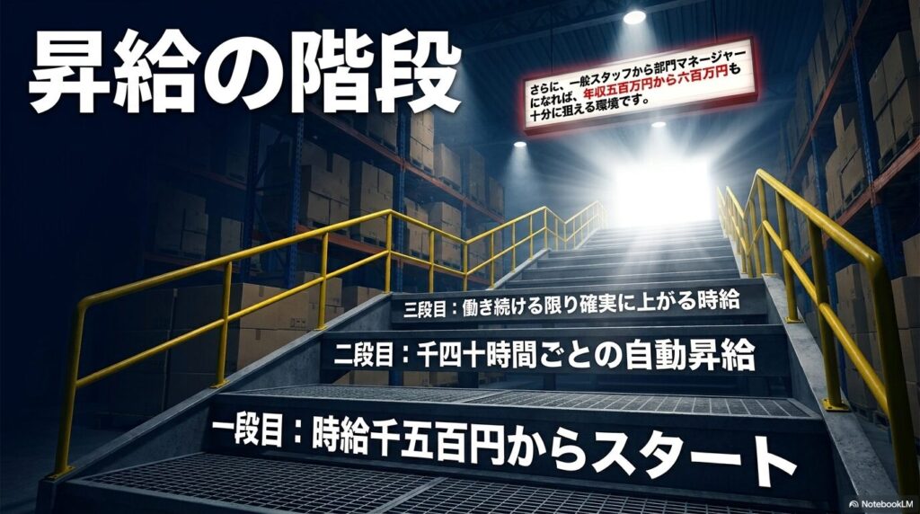 時給1,500円からのスタートや、勤務時間に応じた自動昇給システムなど、昇給の仕組みを解説。